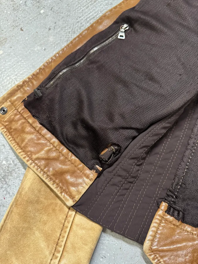 2000s Prada Biker Aged Brown Leather Jacket - Image 16