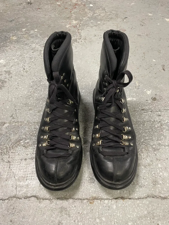 2000s Prada Black Ankle Leather Avant-Garde Boots - Image 2