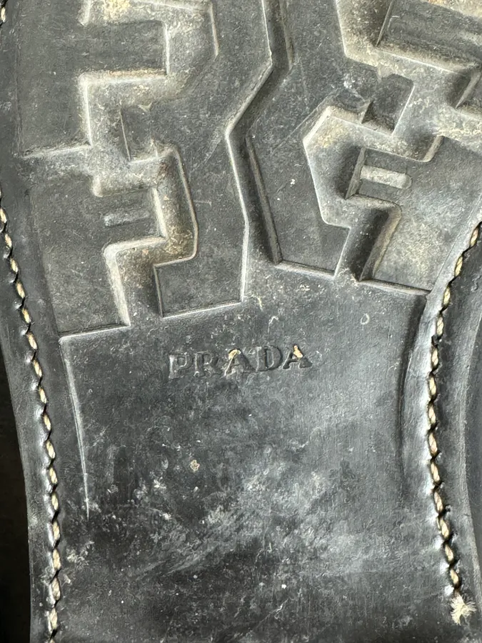 2000s Prada Black Biker Leather Minimalist Boots - Image 8