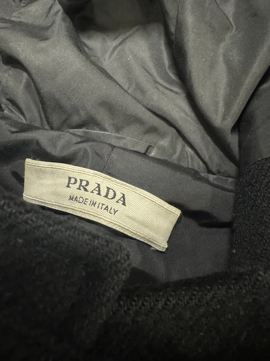 2000s Prada Black Buckled Chic Long Duffle Coat - Image 9