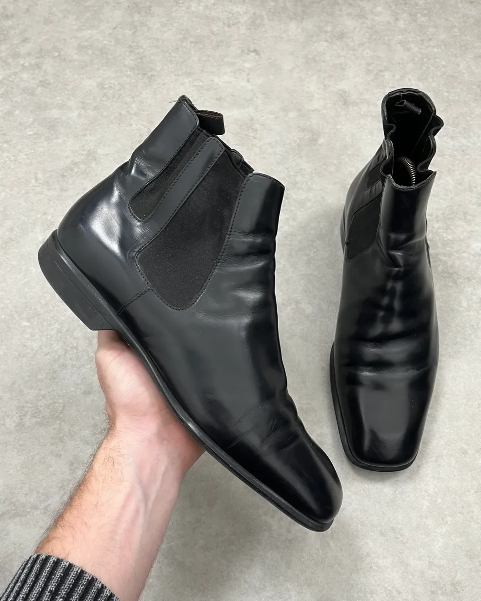 2000s Prada Black Classy Leather Boots