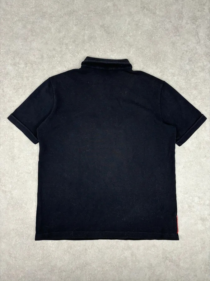 2000s Prada Black Contrast Trim Polo Shirt - Image 6