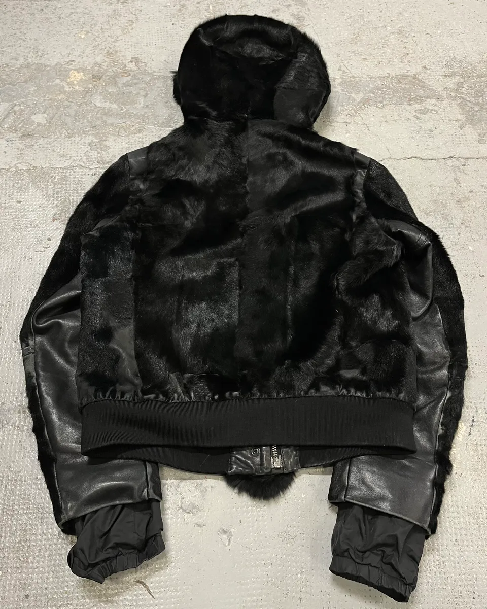 2000s Prada Black Goat Fur Jacket - Image 7