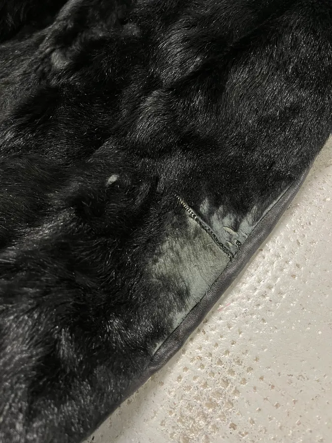 2000s Prada Black Goat Fur Jacket - Image 9