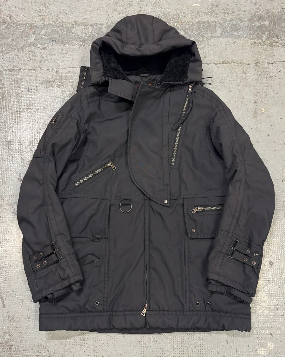 2000s Prada Black Hooded Parka Ski Jacket