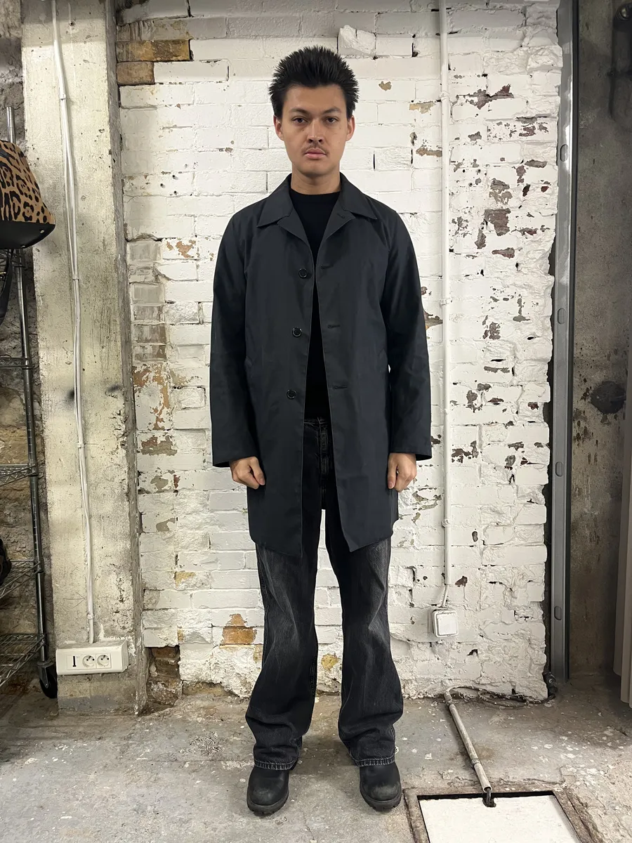 2000s Prada Black Imperial Premium Light Long Trench Jacket - Image 2