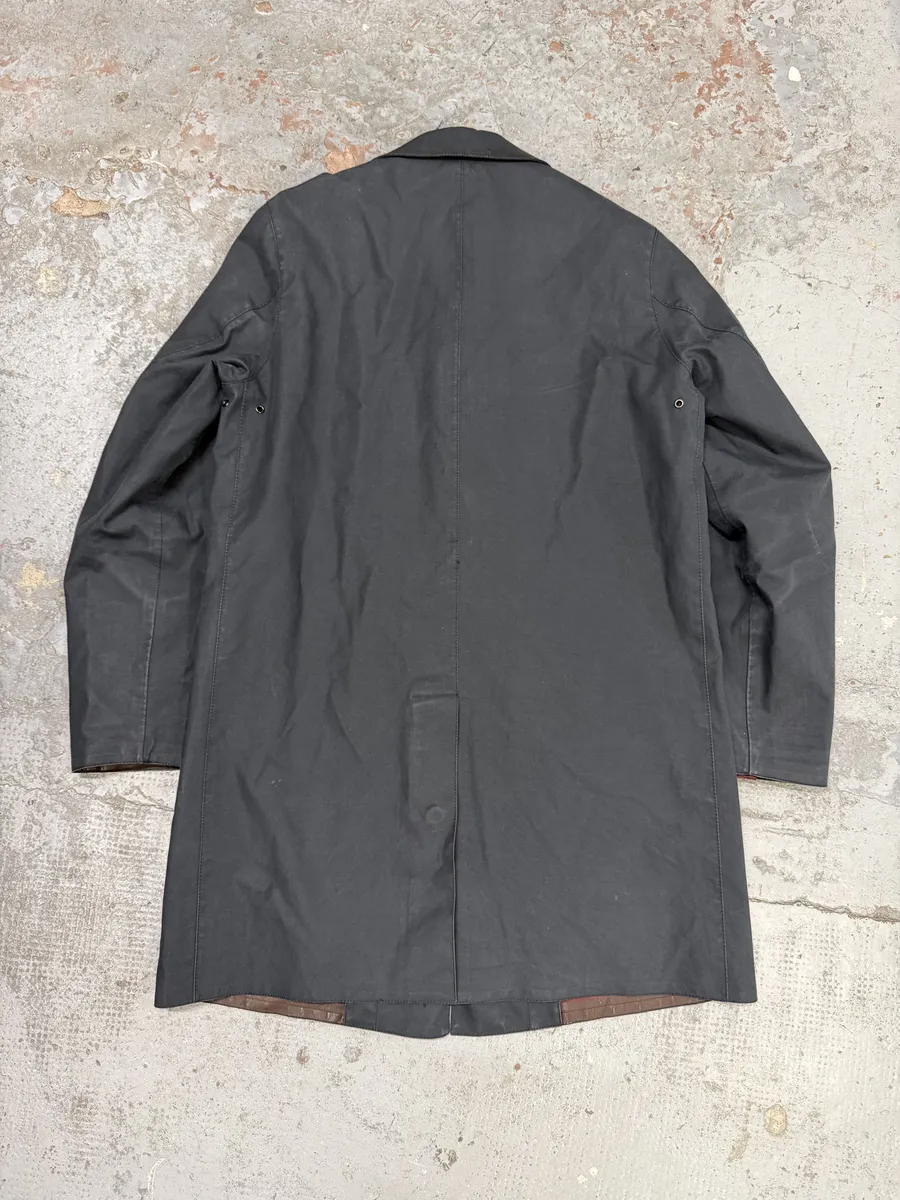 2000s Prada Black Imperial Premium Light Long Trench Jacket - Image 4