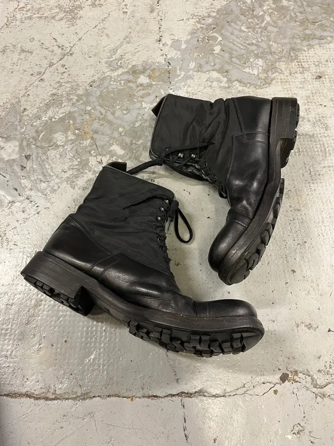 2000s Prada Black Leather Boots - Image 5