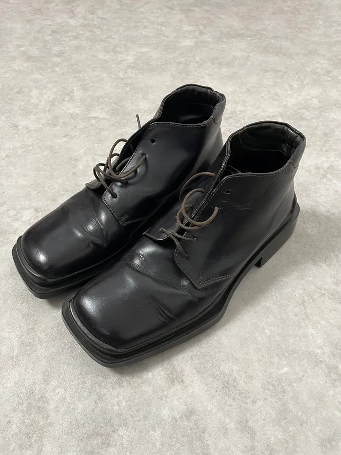 2000s Prada Black Leather Boots - Image 2