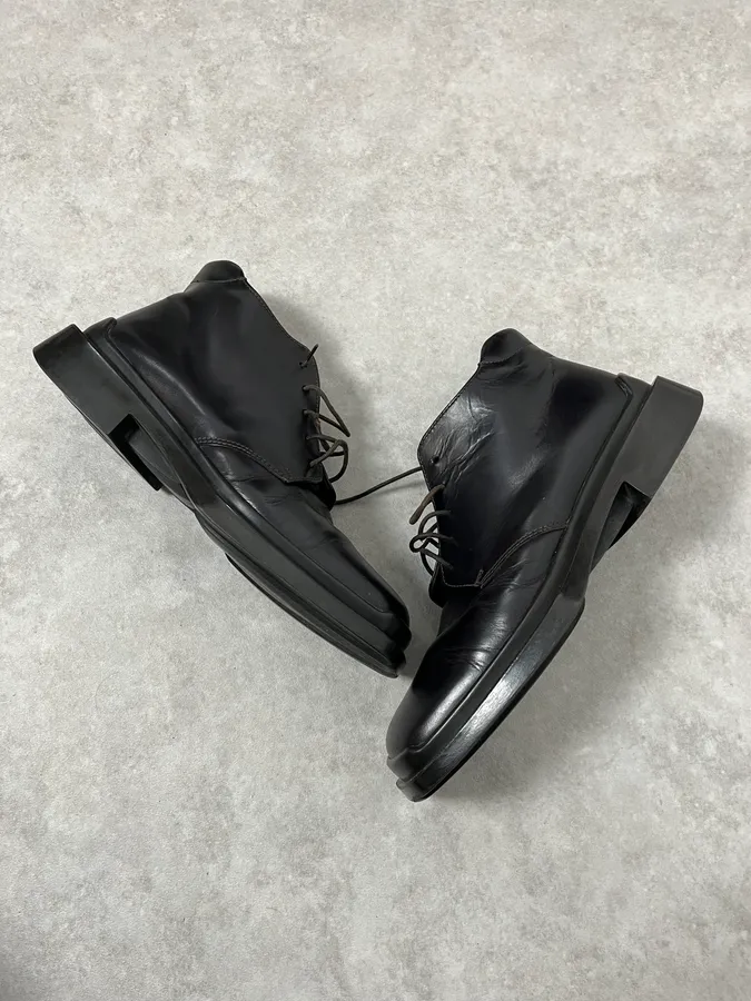 2000s Prada Black Leather Boots - Image 7