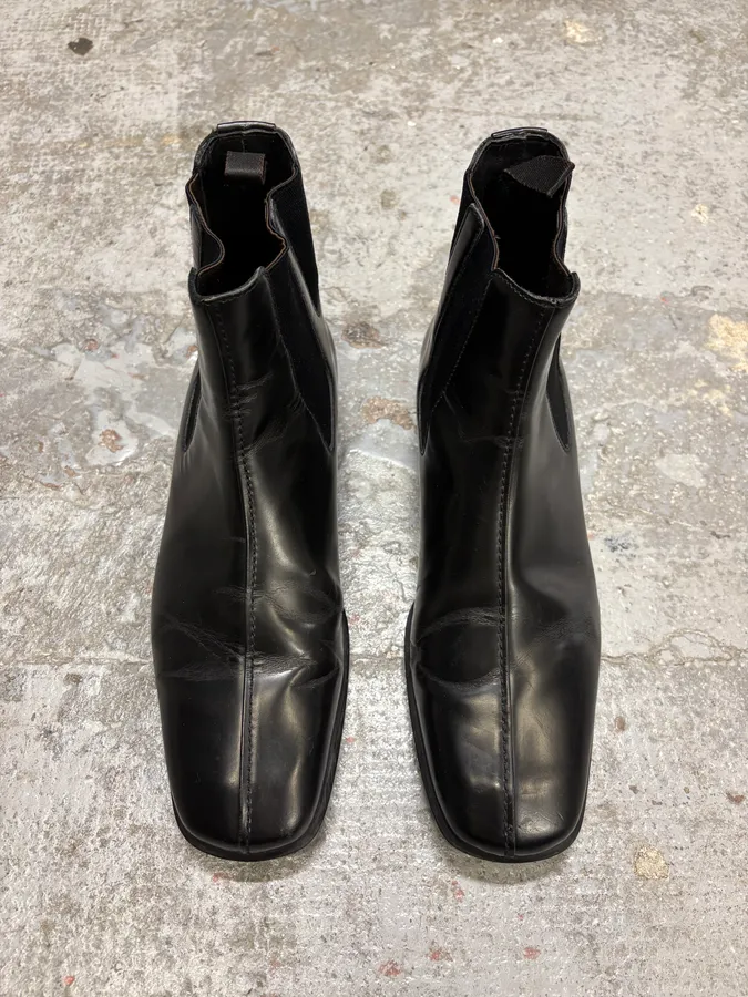 2000s Prada Black Leather Boots - Image 2