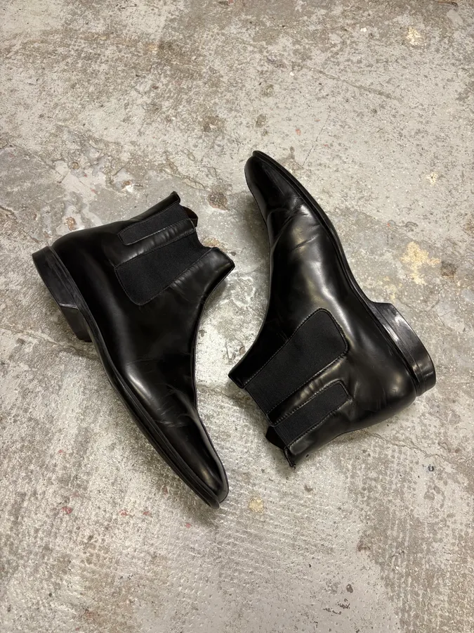2000s Prada Black Leather Boots - Image 6