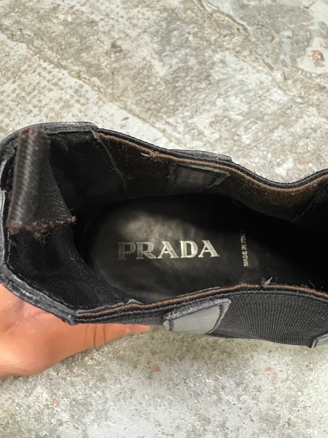 2000s Prada Black Leather Boots - Image 9