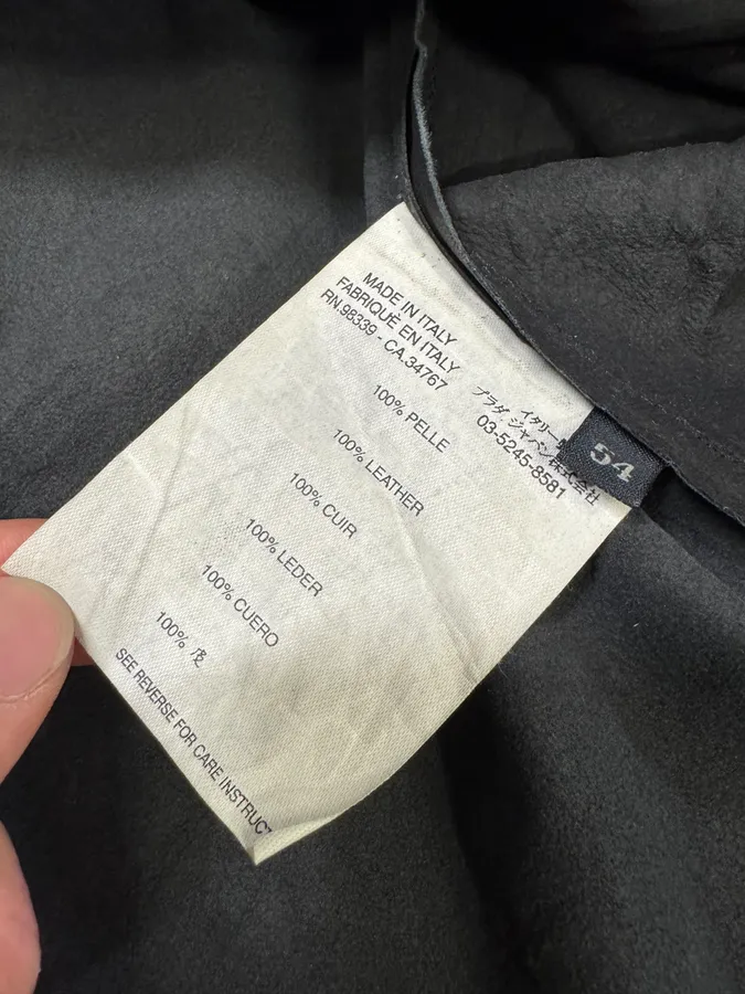 2000s Prada Black Leather Buttoned Minimalist Jacket - Image 11