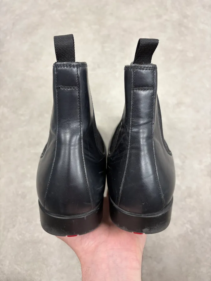 2000s Prada Black Leather Chelsea Boots - Image 9