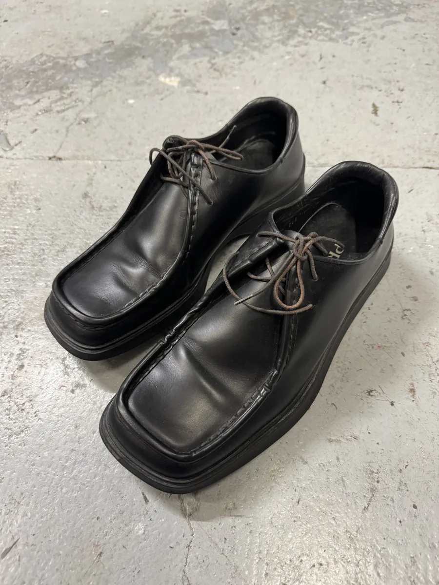 2000s Prada Black Leather Loafers - Image 9