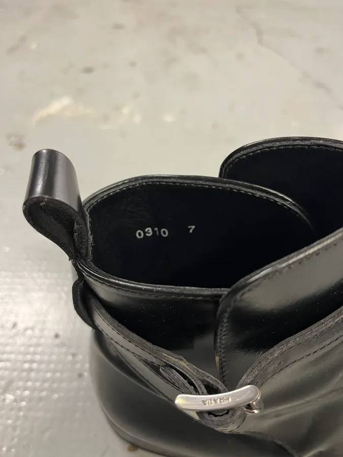 2000s Prada Black Leather Straps Boots - Image 9