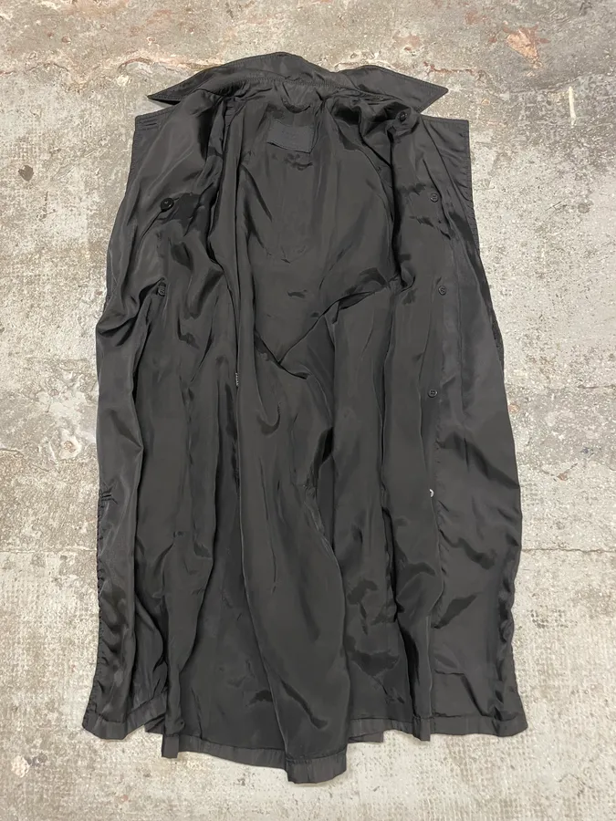 2000s Prada Black Light Nylon Long Naval Jacket - Image 7