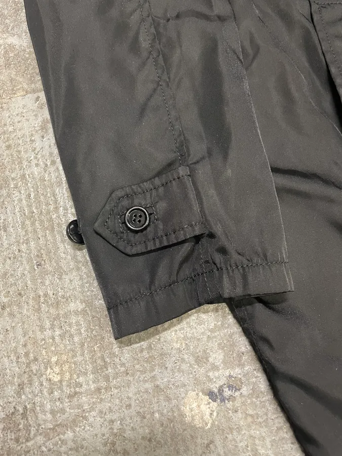 2000s Prada Black Light Nylon Long Naval Jacket - Image 9