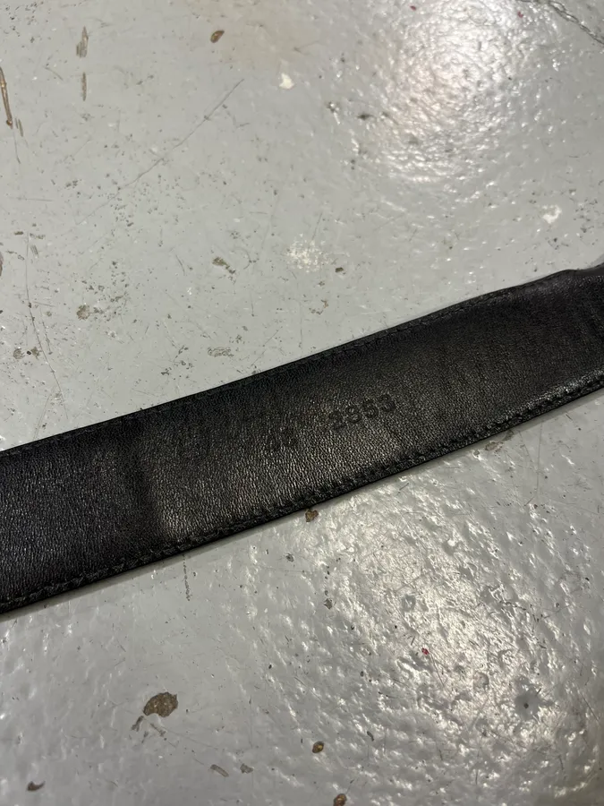 2000s Prada Black Linea Rossa Leather Belt - Image 9