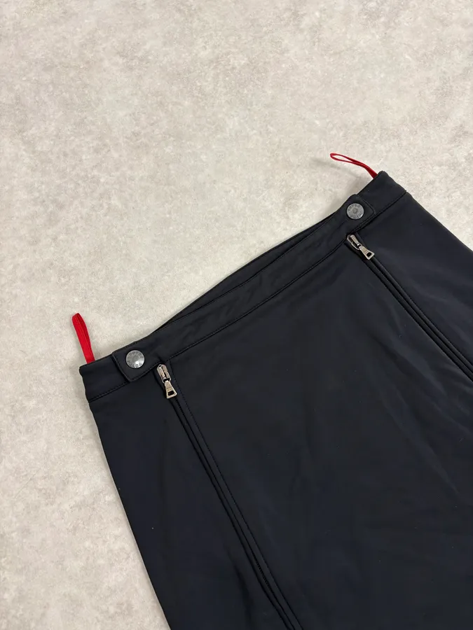 2000s Prada Black Linea Rossa Multi Zips Skirt - Image 6