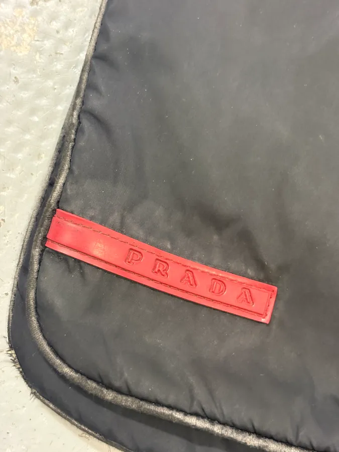 2000s Prada Black Linea Rossa Nylon Shoulder Bag - Image 8