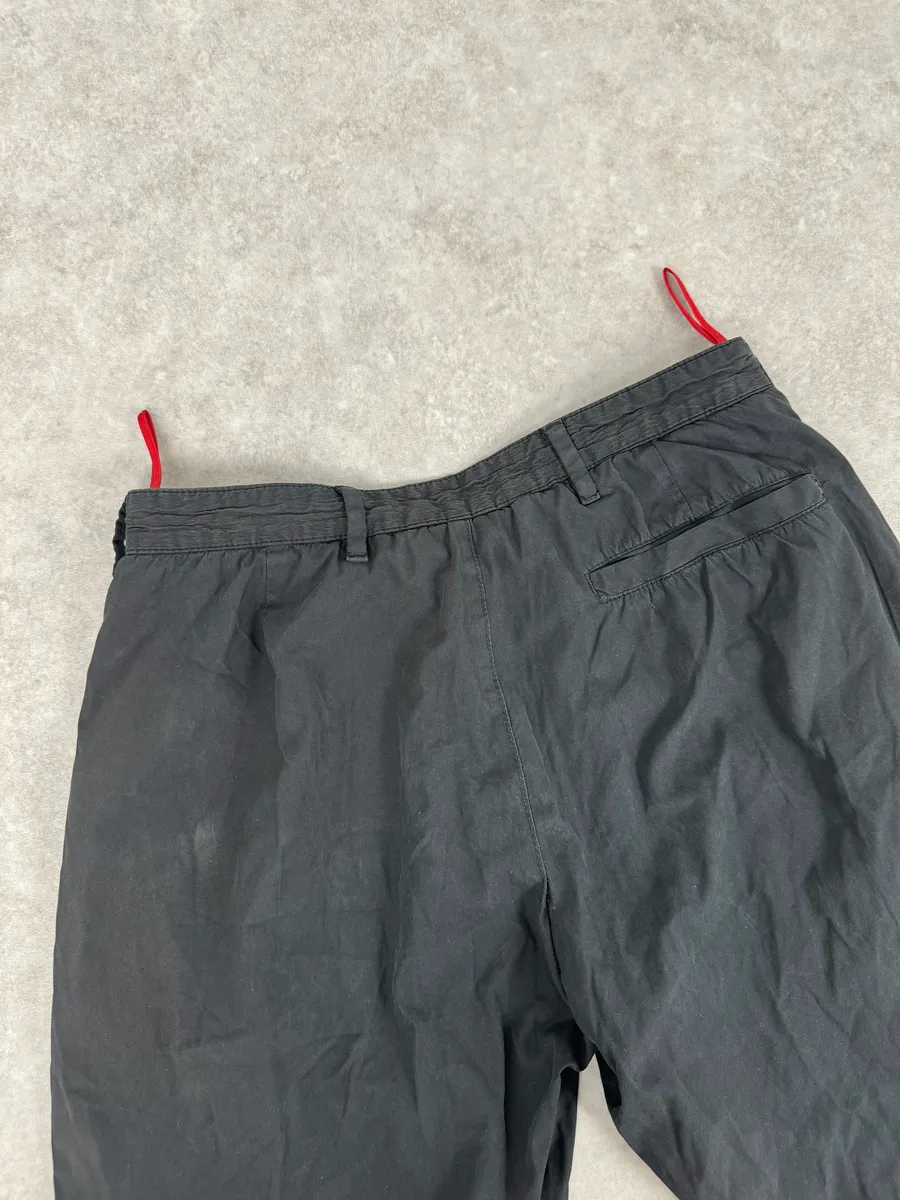 2000s Prada Black Linea Rossa Nylon Zip Pants - Image 8