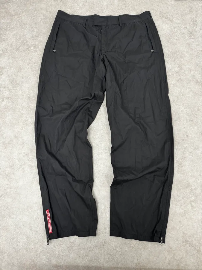 2000s Prada Black Loose Technical Pants