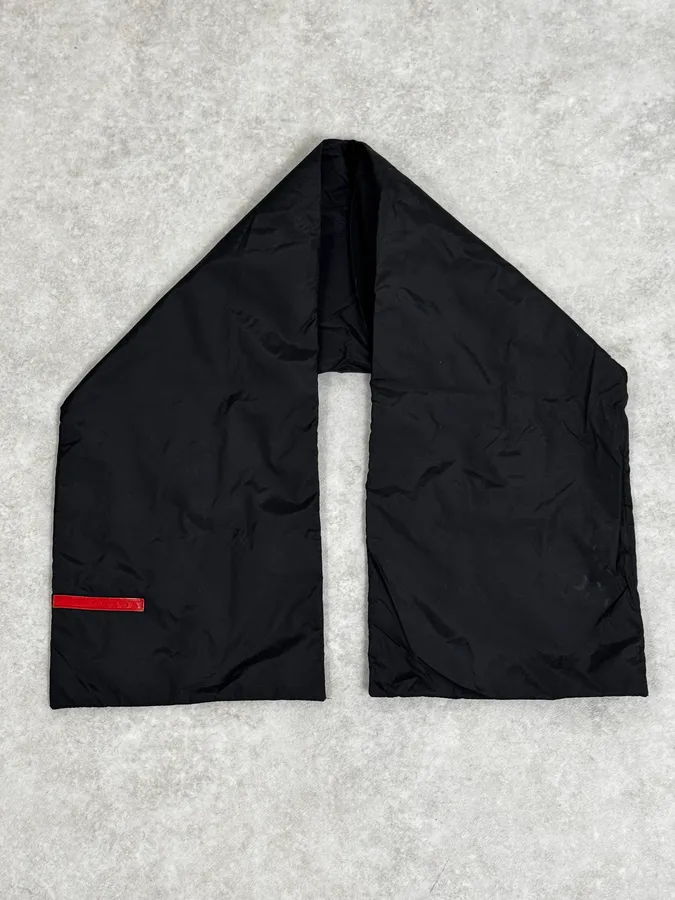 2000s Prada Black Magnetic Nylon Scarf - Image 2