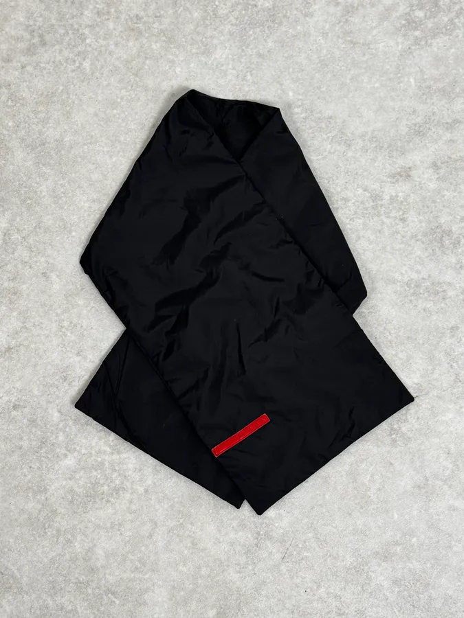 2000s Prada Black Magnetic Nylon Scarf - Image 3