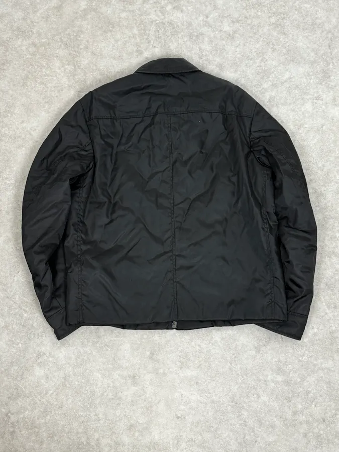 2000s Prada Black Minimal Nylon Bomber Jacket - Image 4