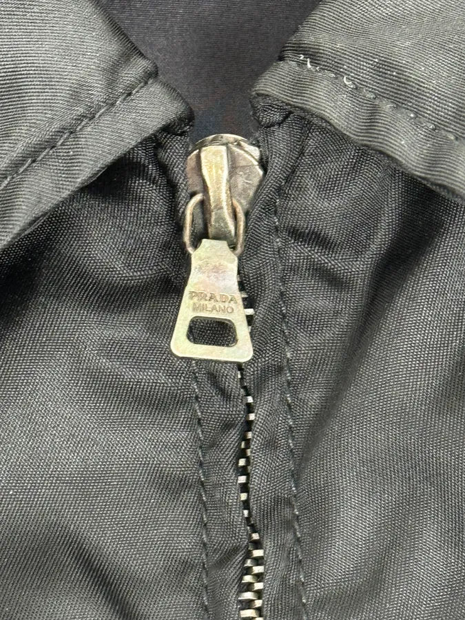 2000s Prada Black Minimal Nylon Bomber Jacket - Image 9