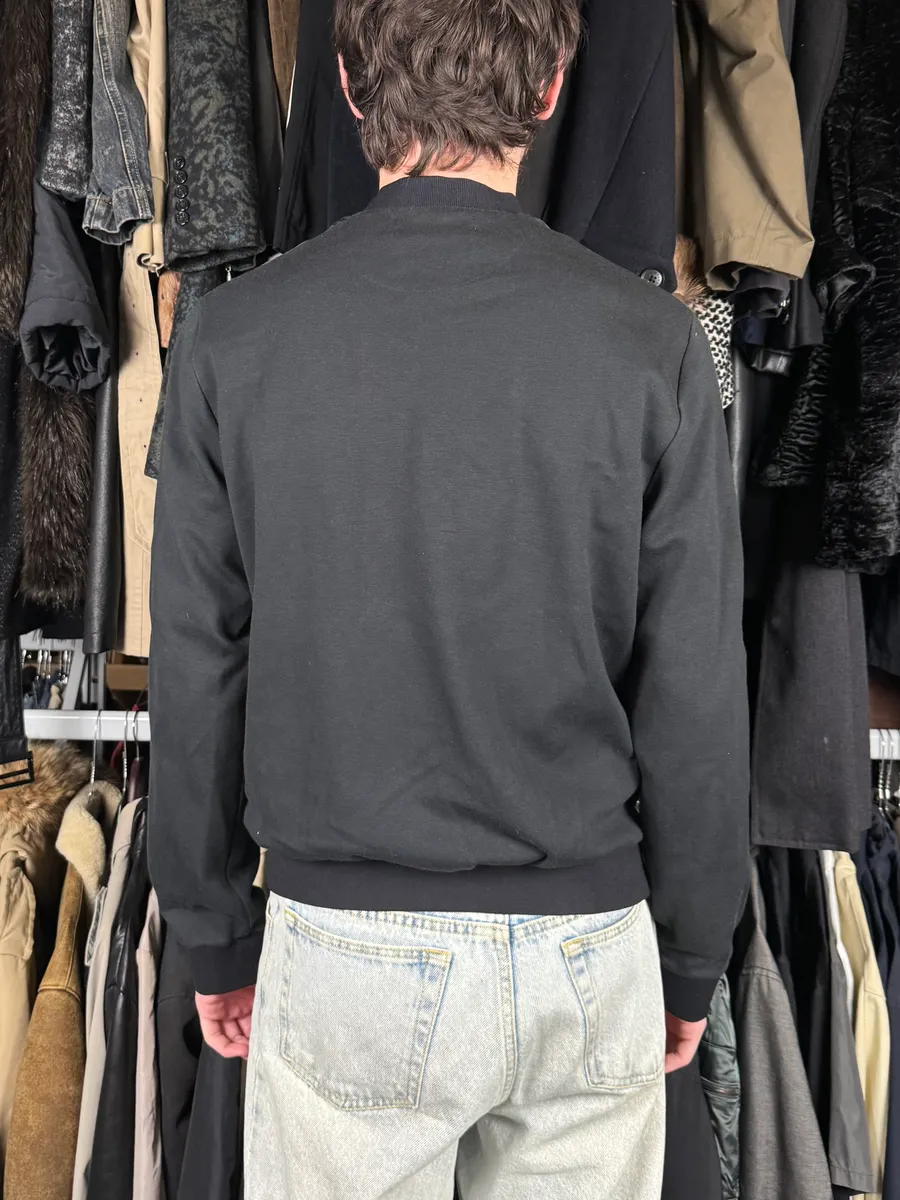 2000s Prada Black Minimalist Hybrid Zip-up Sweater - Image 3