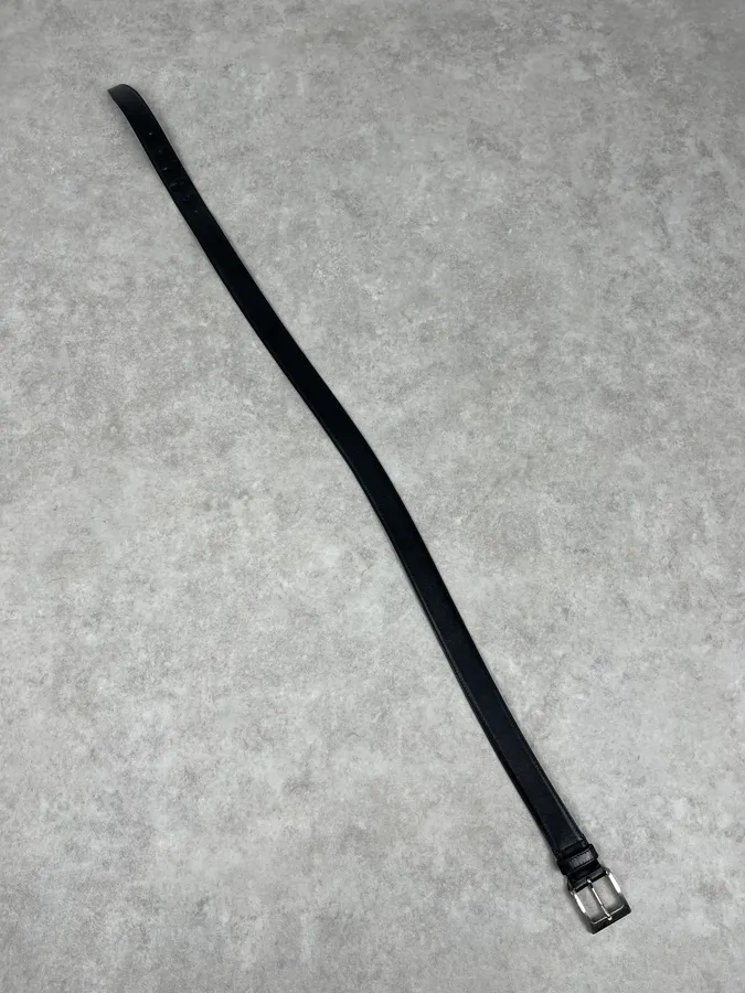 2000s Prada Black Minimalist Leather Belt - Image 9