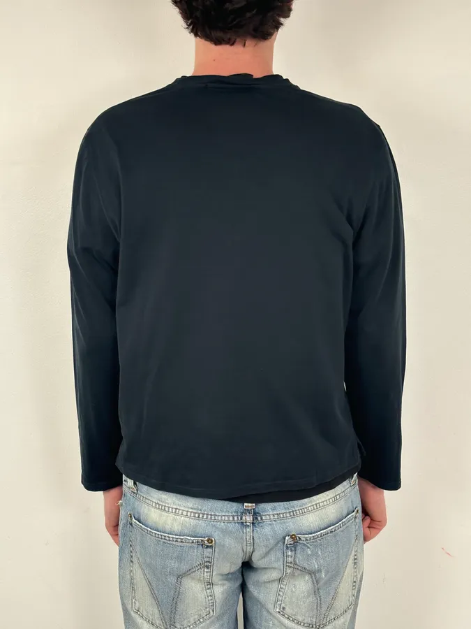 2000s Prada Black Minimalist Longsleeve T-Shirt - Image 3