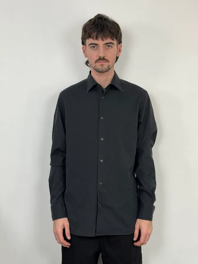 2000s Prada Black Minimalist Shirt - Image 2