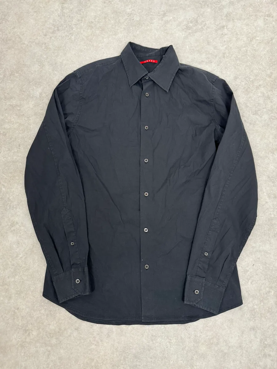 2000s Prada Black Minimalist Shirt - Image 4