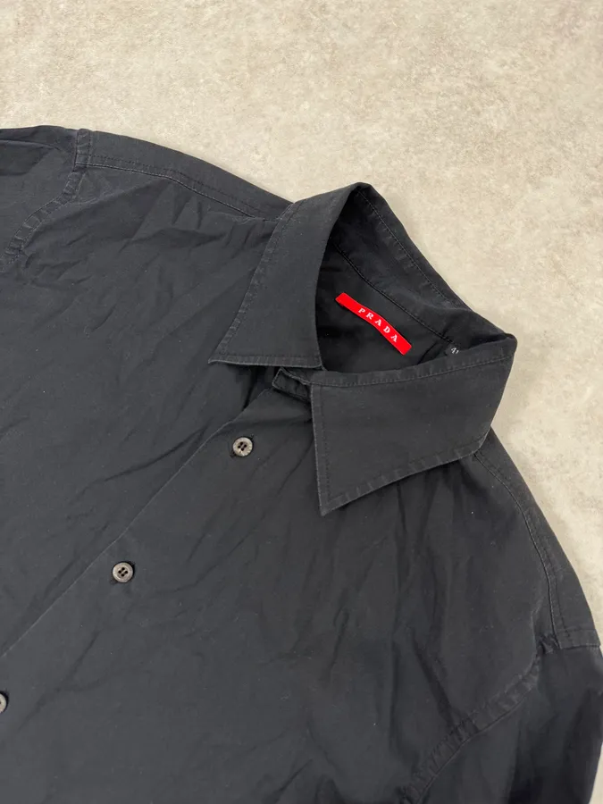 2000s Prada Black Minimalist Shirt - Image 5