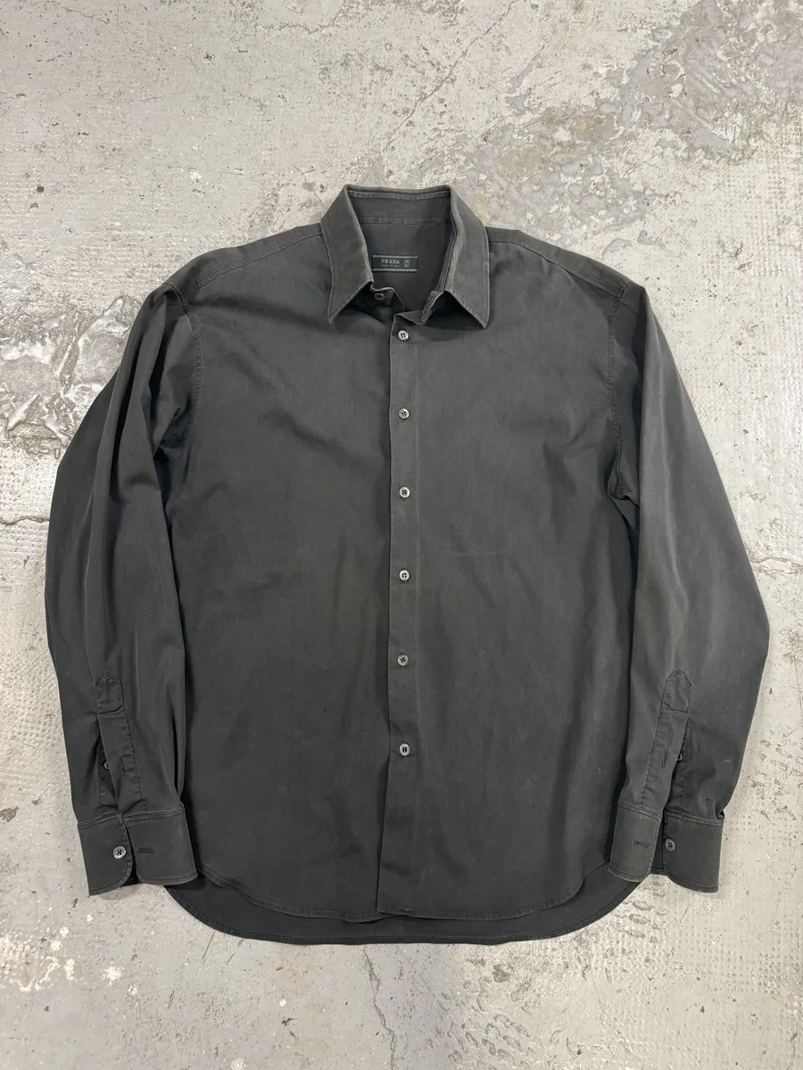 2000s Prada Black Minimalist Shirt