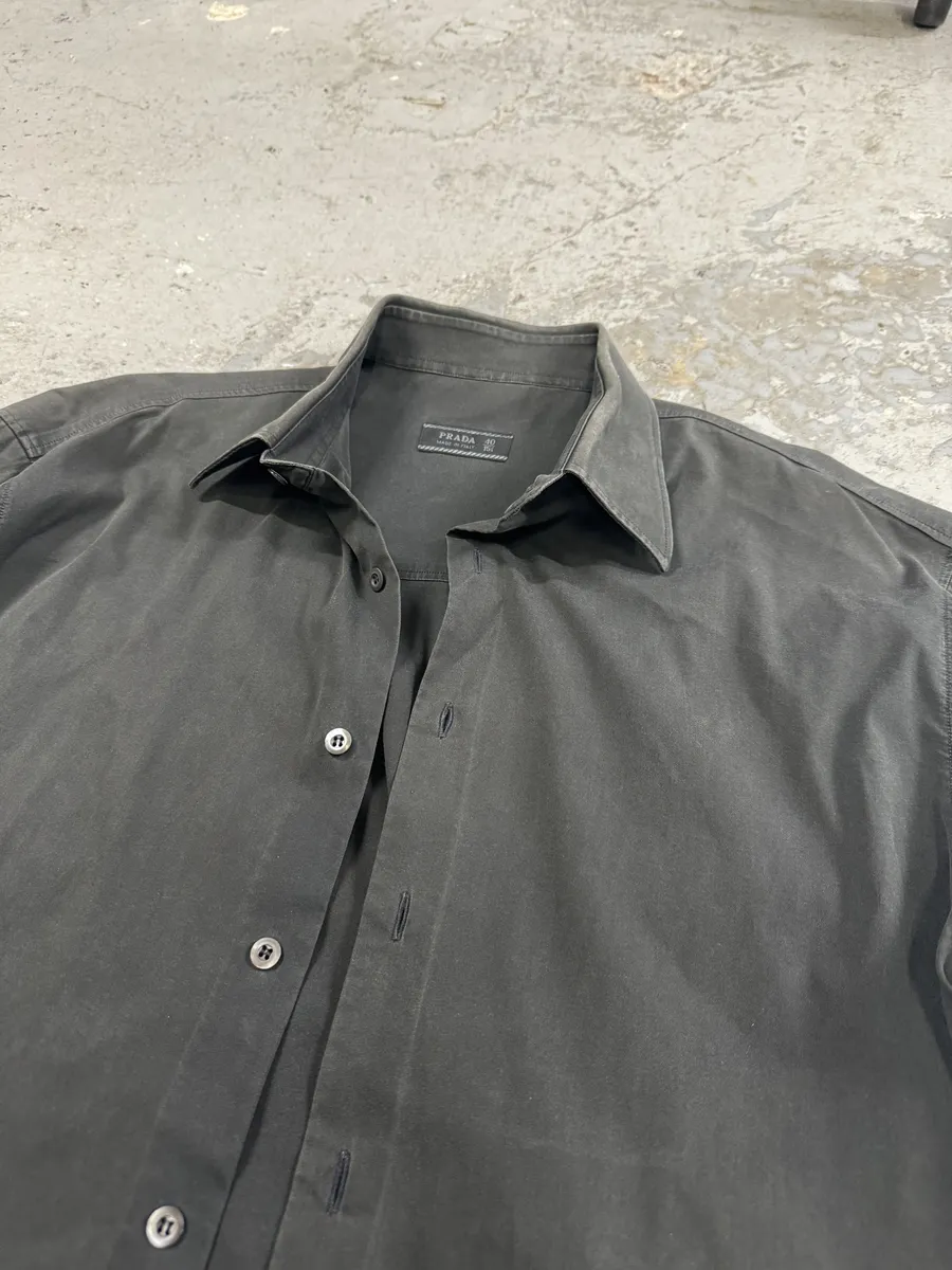 2000s Prada Black Minimalist Shirt - Image 6