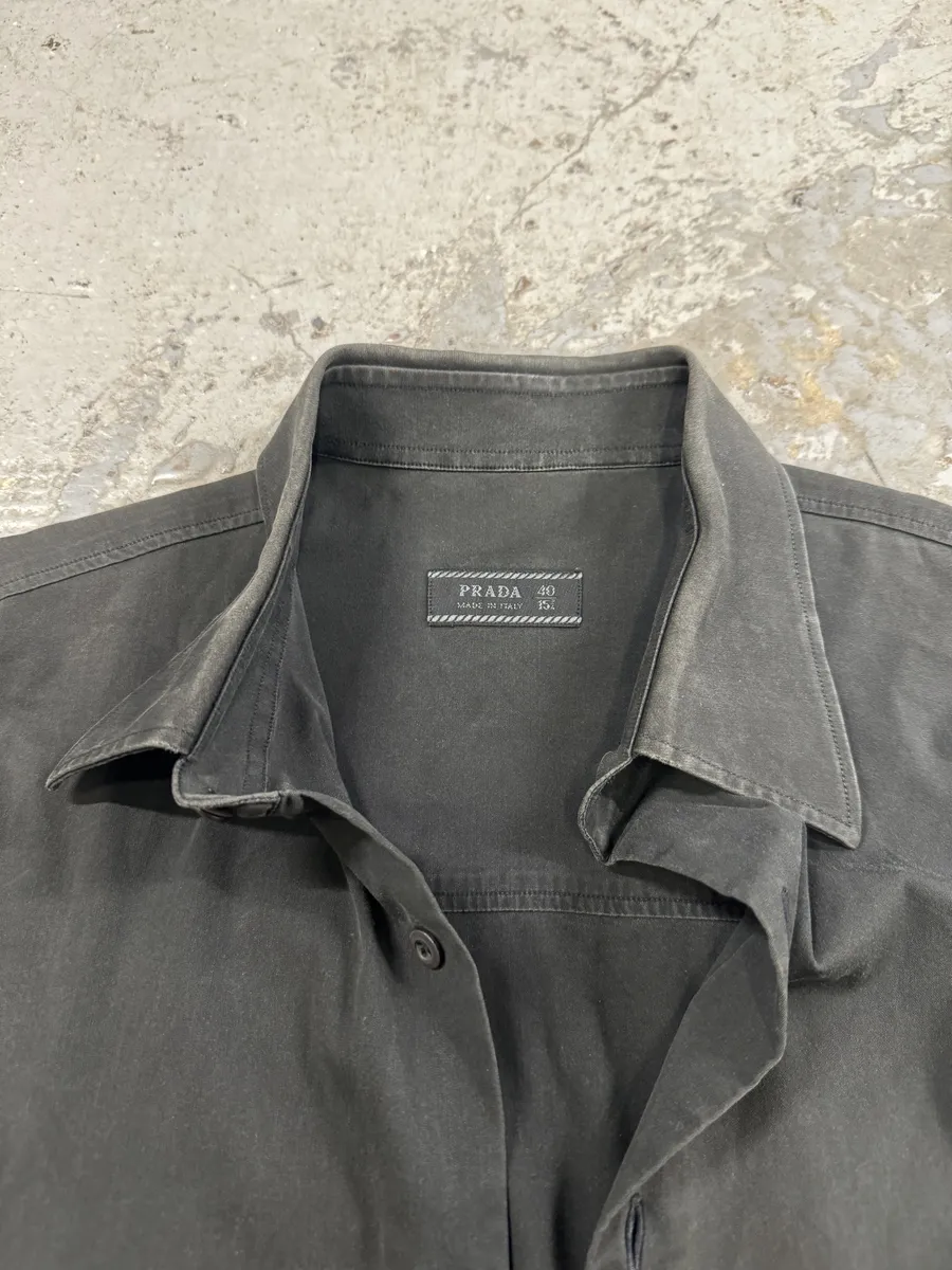 2000s Prada Black Minimalist Shirt - Image 7