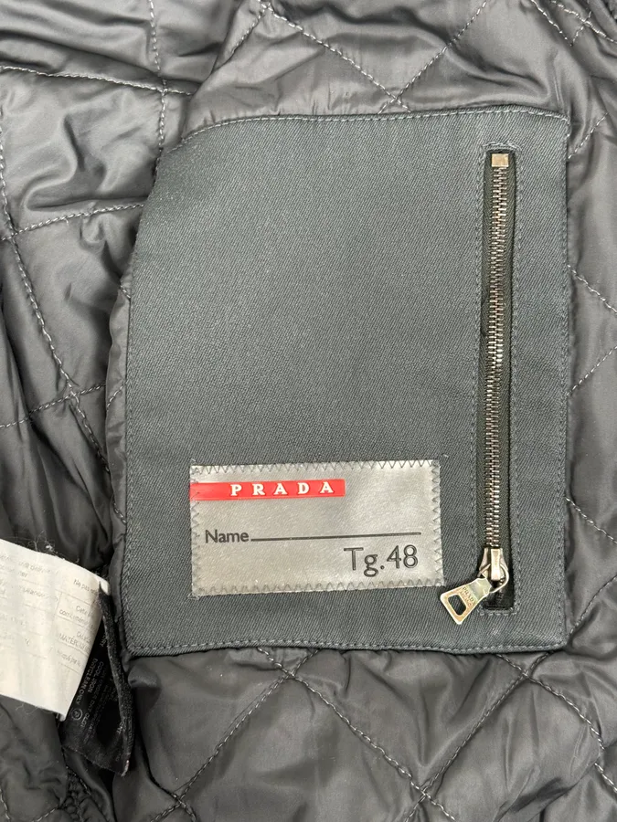 2000s Prada Black Nylon Bomber Jacket - Image 10
