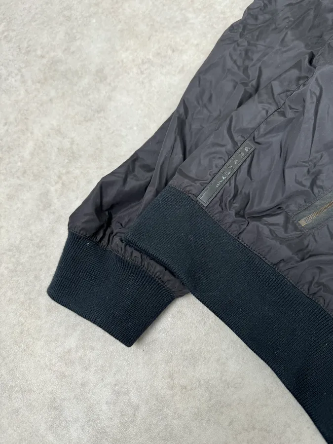 2000s Prada Black Nylon Bomber Jacket - Image 5