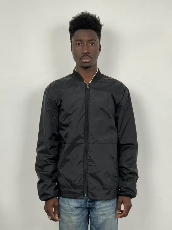 2000s Prada Black Nylon Bomber Jacket - Image 2