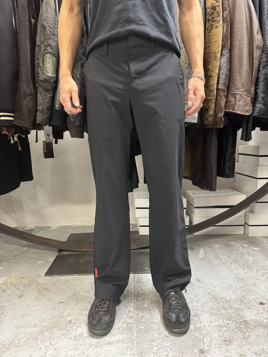 2000s Prada Black Nylon Linea Rossa Side Zips Pants - Image 4