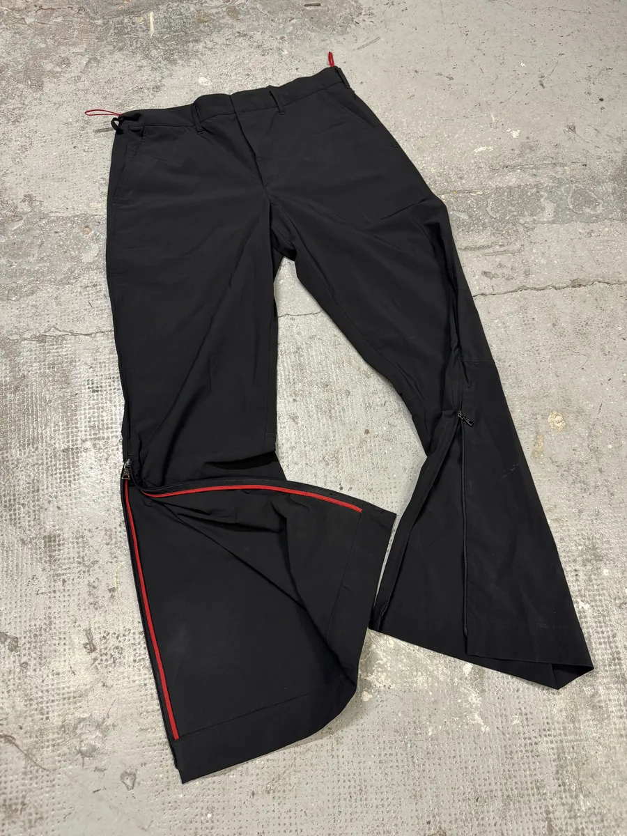 2000s Prada Black Nylon Linea Rossa Side Zips Pants - Image 6