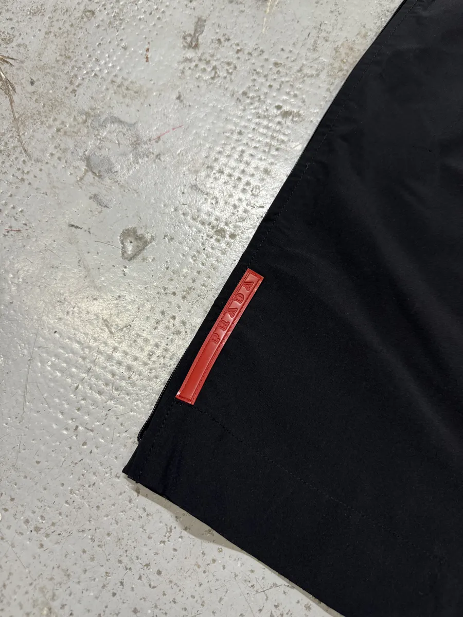 2000s Prada Black Nylon Linea Rossa Side Zips Pants - Image 8