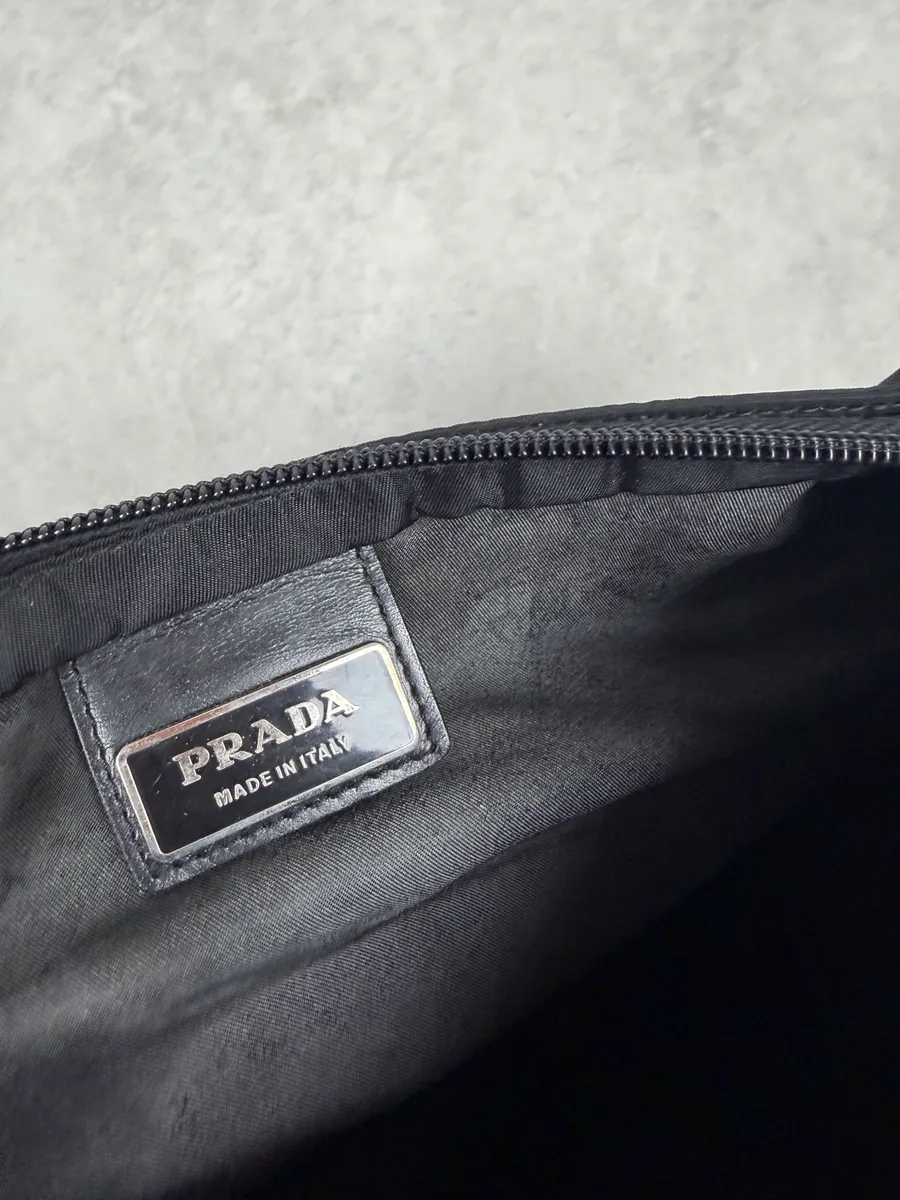 2000s Prada Black Nylon Shoulder Bag - Image 6
