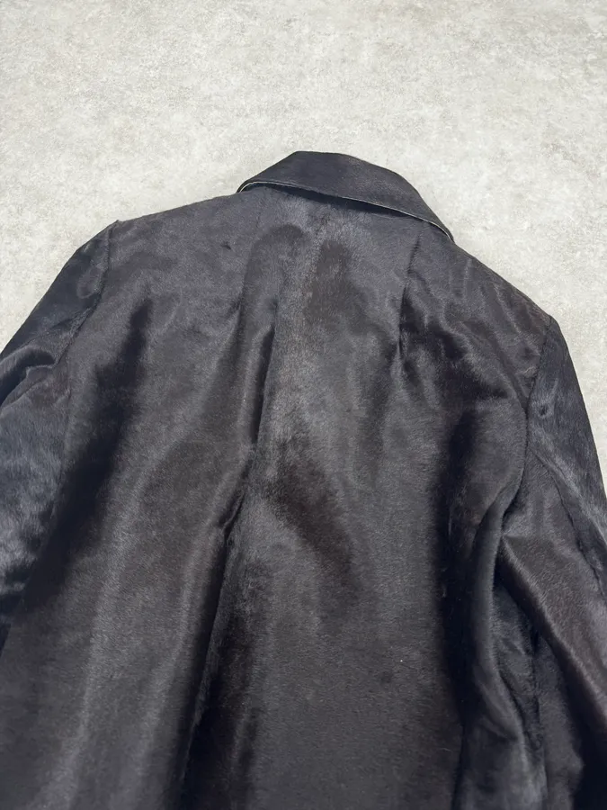 2000s Prada Black Pony Hair Leather Jacket - Image 6