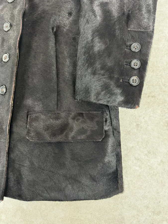 2000s Prada Black Pony Hair Leather Jacket - Image 8